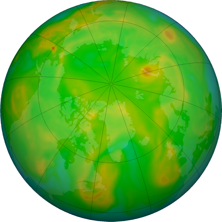 Arctic ozone map for 24 June 2019